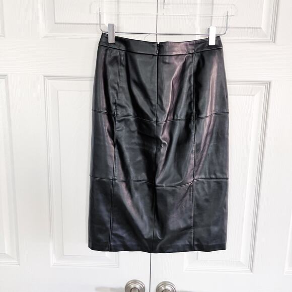 White House Black Market Faux Leather Paneled Pencil Skirt - Picture 5 of 6